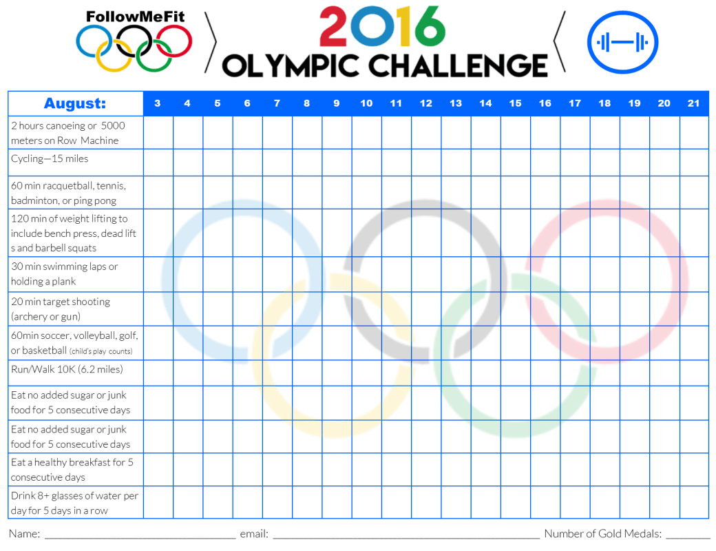 olympic challenge 2016